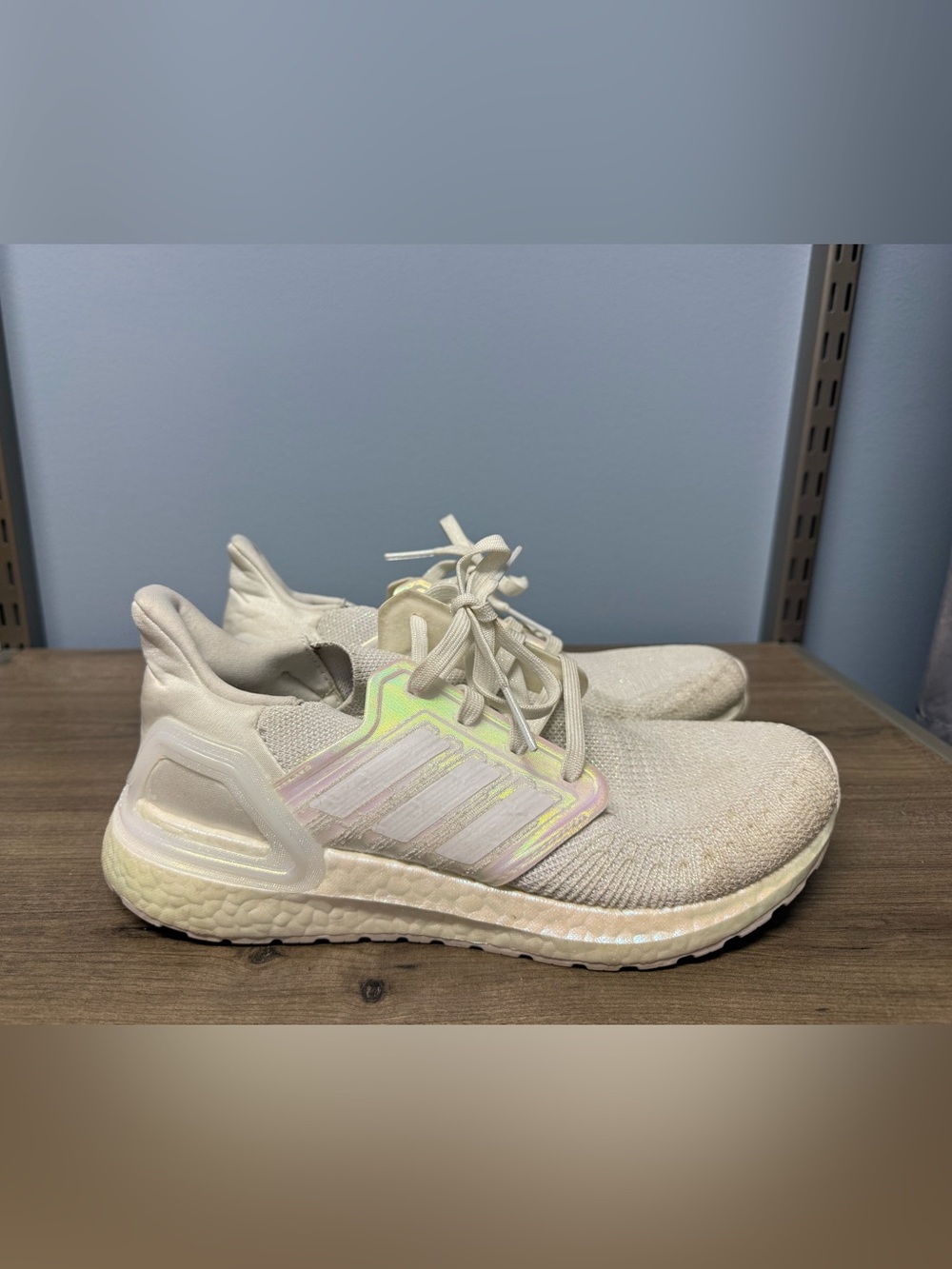 adidas Cream/Iridcent UltraBoost Knit Sneakers youth size 7.5 women’s size 9